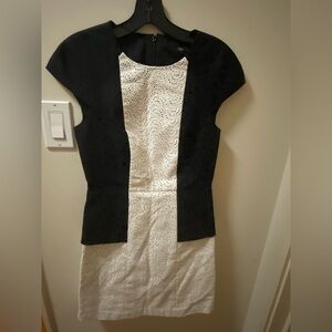 New authentic Tibi Black & White Eyelet Panel Dress